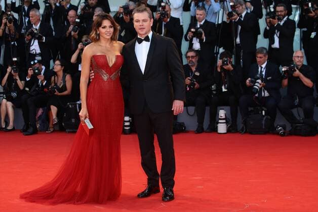 August 30, 2017 - Venice, Italy - Matt Damon and Luciana Barroso walks the red carpet ahead of the Downsizing screening and Opening Ceremony during the 74th Venice Film Festival at Sala Grande on August 30, 2017 in Venice, Italy Venice Italy  - ZUMAn230 20170830_zaa_n230_450 Copyright: xMatteoxChinellatox