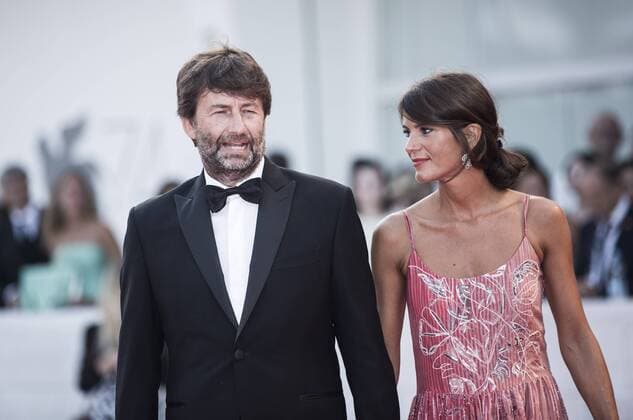 (170830) -- VENICE, Aug. 30, 2017 -- Italian Minister of Cultural Heritage and Activities and Tourism Dario Franceschini (L) arrives on the red carpet of the premiere of the film Downsizing which opens the 74th edition of the Venice Film Festival in Venice, Italy, on Aug. 30, 2017. The 74th edition of the Venice Film Festival lasts from Aug. 30 to Sept. 9. ) ITALY-VENICE-FILM FESTIVAL-OPENING CEREMONY-RED CARPET JinxYu 