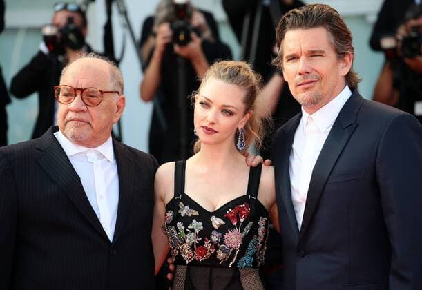 August 31, 2017 - Venice, Italy - Paul Schrader, Ethan Hawke and Amanda Seyfried attend the First Reformed red carpet during the 74th Venice Film Festival in Venice, Italy, on August 31, 2017. Venice Italy  - ZUMAn230 20170831_zaa_n230_445 Copyright: xMatteoxChinellatox