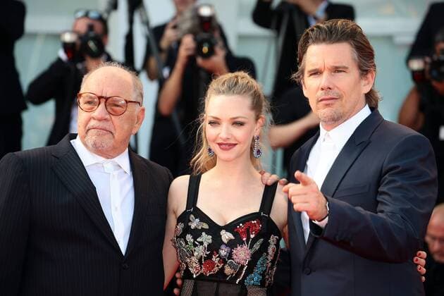 August 31, 2017 - Venice, Italy - Paul Schrader, Ethan Hawke and Amanda Seyfried attend the First Reformed red carpet during the 74th Venice Film Festival in Venice, Italy, on August 31, 2017. Venice Italy  - ZUMAn230 20170831_zaa_n230_452 Copyright: xMatteoxChinellatox