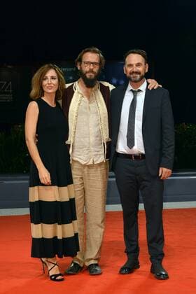74th Venice Film Festival 2017, Red Carpet Film The Insult . Pictured: Valentina Carnelutti, Andre Segre, Giuseppe Battiston  Copyright: xSimonexComi Veneziax xIPAx xVeneziax