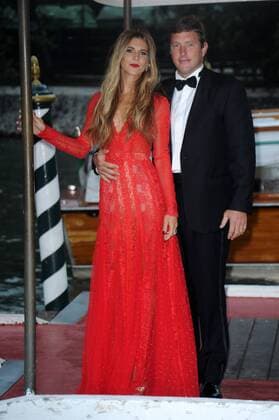 74th Venice Film Festival, Celebrities arrive at Excelsior pier to attend The Franca Sozzani Award - 47th Venice Film Festival Pictured: Nicoletta Romanoff, Federico AlverÃ  Copyright: xAlbertoxTerenghi Veneziax2017x x xVeneziax