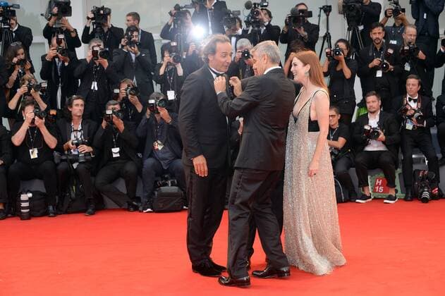 74eme Festival International du Cinema de Venise.74th Mostra. Suburicon .Red carpet. Julianne Moore.Matt Damon. George Clooney. 220305 Degun Starface 2017-09-02 Venise Italie Desplat, Alexandre  Copyright: xDegunx xStarfacex STAR_220305_125