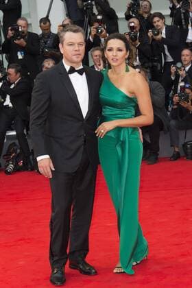 Foto IPP Daniele Cifala 02 09 2017 74 th Mostra Internazionale d Arte Cinematografica Festival del Cinema di Venezia Red Carpet Suburbicon nella foto : Matt Damon and Luciana Damon  0