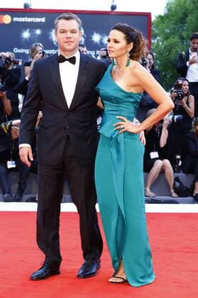 Matt Damon and wife Luciana Barroso attending the Suburbicon premiere at the 74th Venice International Film Festival at the Palazzo del Cinema on September 02, 2017 in Venice, Italy Foto:xD.xBedrosianx xFuturexImage