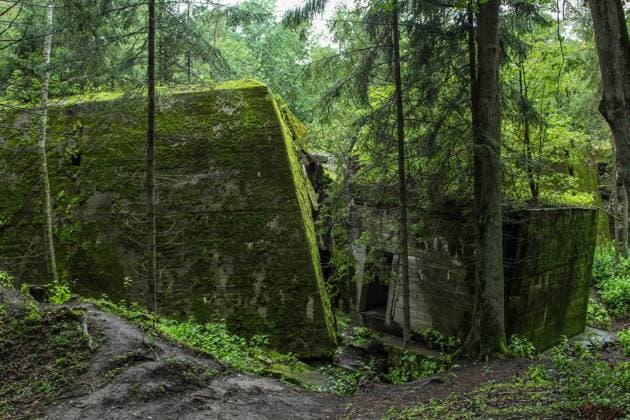 September 2, 2017 - Gierloz, Poland - People walking at the Wolf s Lair remains are seen on 2 September 2017 in Gierloz , Poland. Wolf s Lair (ger. Wolfsschanze) ruins of Adolf Hilter s war headquarters is ItÃ¢â‚¬â ¢s a hidden town in the woods consisting of 200 buildings: shelters, barracks, 2 airports, a power station, a railway station, air-conditioners, water supplies, heat-generating plants and two teleprinters. Gierloz Poland  - ZUMAn230 20170902_zaa_n230_608 Copyright: xMichalxFludrax