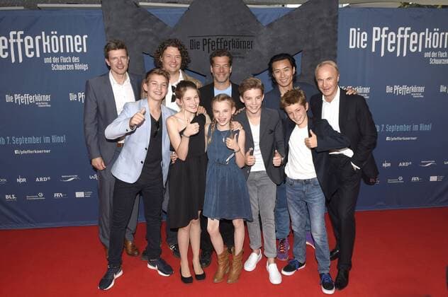 Luke Matt Röntgen, Marleen Quentin, Emilia Flint, Ruben Storck, Leo Gapp und Cast bei der Premiere des Kinofilms Die Pfefferkörner und der Fluch des schwarzen Königs im Cinemaxx am Dammtor. Hamburg, 03.09.2017 Foto:xC.xNiehausx xFuturexImage