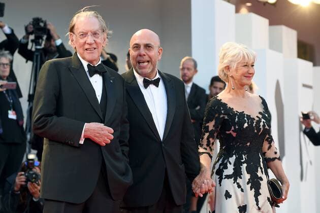 Canadian actor Donald Sutherland, Italian director Paolo Virzi and English actress Helen Mirren attend the premiere for The Leisure Seeker during the 74th Venice Film Festival in Venice, Italy. SEPTEMBER 3rd 2017  PTYx171954