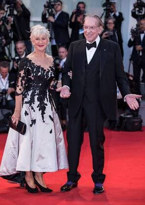 (170904) -- VENICE, Sept. 4, 2017 -- Actor Donald Sutherland (R) and actress Helen Mirren attend the premiere of the movie The Leisure Seeker at the 74th Venice Film Festival in Venice, Italy, Sept. 3, 2017. )(jmmn) ITALY-VENICE-FILM FESTIVAL- THE LEISURE SEEKER -PREMIERE JinxYu 