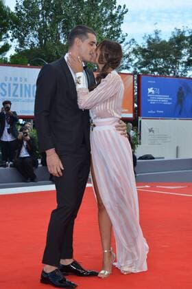 74th Venice Film Festival 2017, Red Carpet Film Una Famiglia . Pictured: Emanuele Mauti, Sonia Lorenzini  Copyright: xSimonexComi Veneziax xIPAx xVeneziax