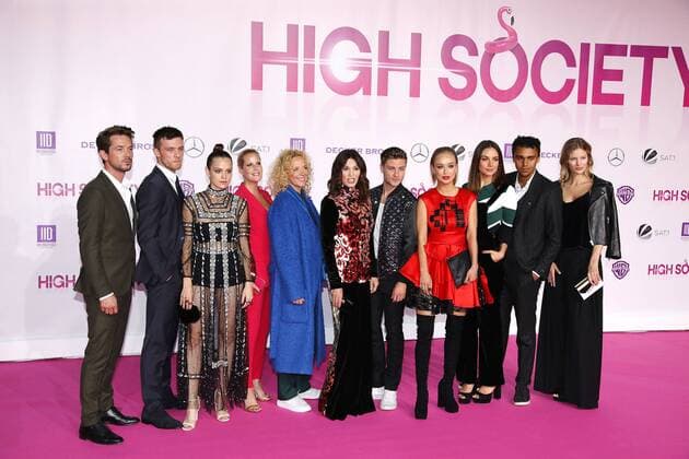 Marc Benjamin, Jannis Niewöhner,Emilia Schüle, Anika Decker, Katja Riemann, Iris Berben, Jannik Schümann, Caro Cult, Janina Uhse, Langston Uibel und Charlotte Cordes bei der High Society Film Premiere am 5.09.2017 in Berlin High Society Filmpremiere in Berlin, 2017