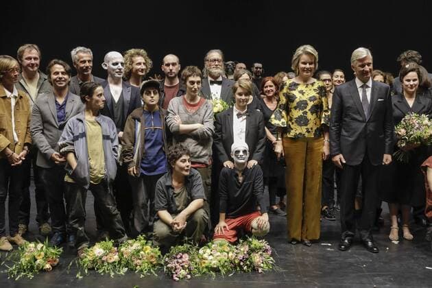 Queen Mathilde of Belgium and King Philippe - Filip of Belgium meet the artists after the premiere Pinocchio at the renovated Koninklijke Muntschouwburg - Theatre Royal de la Monnaie opera house, in Brussels, Tuesday 05 September 2017.  THIERRYxROGE 05160045