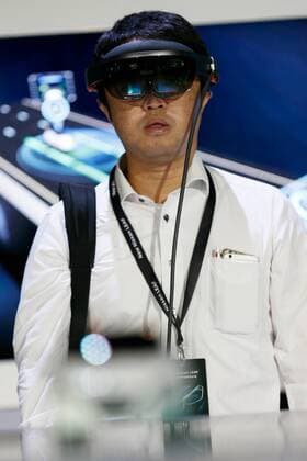 A man tests a Nissan Intelligent Mobility simulator during a World Premiere event for the new Nissan LEAF at Makuhari Messe Convention Center on September 6, 2017, Chiba, Japan. Hiroto Saikawa, Nissan President and CEO, introduced the new model LEAF which has an extended range of 400km per charge and includes Nissan s ProPILOT autonomous driving technology. The zero emission vehicle will be available in Japan from October 2nd and in the US, Canada and Europe from January 2018.  (gxta_nissanleafworldpremiere060)