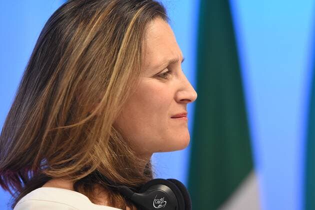 September 5, 2017 - Mexico City, Mexico, Mexico - Chrystia Freeland, Minister of Foreign Affairs of Canada is seen during his speech at meeting with the media as part of the Second Round of NAFTA Negotiations on September 05, 2017 in Mexico City, Mexico Mexico City Mexico  - ZUMAn230 20170905_zaa_n230_448 Copyright: xCarlosxTischlerx