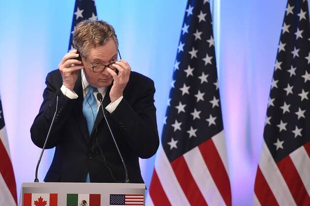 September 5, 2017 - Mexico City, Mexico, Mexico - Robert Lighthizer, United States Trade Representative is seen during his speech at meeting with the media as part of the Second Round of NAFTA Negotiations on September 05, 2017 in Mexico City, Mexico Mexico City Mexico  - ZUMAn230 20170905_zaa_n230_449 Copyright: xCarlosxTischlerx