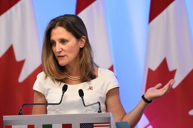 September 5, 2017 - Chrystia Freeland, Minister of Foreign Affairs of Canada is seen during his speech at meeting with the media as part of the Second Round of NAFTA Negotiations on September 05, 2017 in Mexico City, Mexico  - ZUMAn230 20170905_zaa_n230_451 Copyright: xCarlosxTischlerx