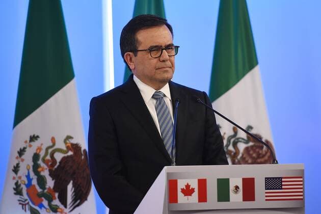September 5, 2017 - Mexico City, Mexico, Mexico - Ildefonso Guajardo Villarreal, Secretary of Economy is seen during his speech at meeting with the media as part of the Second Round of NAFTA Negotiations on September 05, 2017 in Mexico City, Mexico Mexico City Mexico  - ZUMAn230 20170905_zaa_n230_462 Copyright: xCarlosxTischlerx