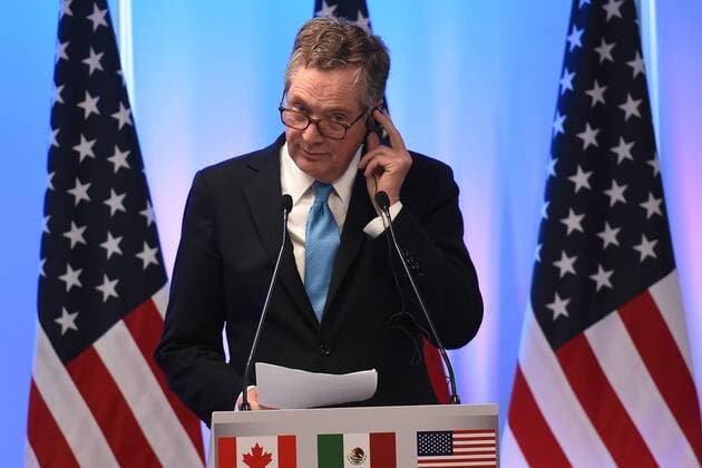 September 5, 2017 - Mexico City, Mexico, Mexico - Robert Lighthizer, United States Trade Representative is seen during his speech at meeting with the media as part of the Second Round of NAFTA Negotiations on September 05, 2017 in Mexico City, Mexico Mexico City Mexico  - ZUMAn230 20170905_zaa_n230_474 Copyright: xCarlosxTischlerx