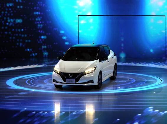 September 6, 2017, Chiba, Japan - Japan s automobile giant Nissan Motor introduces the new electric vehicle Leaf in Chiba, suburban Tokyo on Wednesday, September 6, 2017. The new Leaf, featuring cruising distance of 400km with an eight-hour quick charge, will go on sale in Japan from October 2.  (lwxa013381)