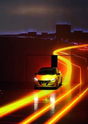 September 6, 2017, Chiba, Japan - Japan s automobile giant Nissan Motor introduces the new electric vehicle Leaf in Chiba, suburban Tokyo on Wednesday, September 6, 2017. The new Leaf, featuring cruising distance of 400km with an eight-hour quick charge, will go on sale in Japan from October 2.  (lwxa013385)
