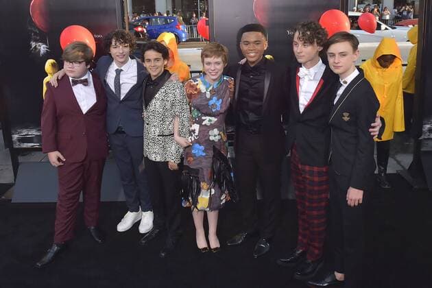 Jeremy Ray Taylor, Finn Wolfhard, Jack Dylan Grazer, Sophia Lillis, Chosen Jacobs, Wyatt Oleff und Jaeden Lieberher bei der Premiere des Kinofilms It Es im TCL Chinese Theatre, Hollywood. Los Angeles, 05.09.2017 Foto:xD.xStarbuckx xFuturexImage