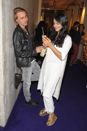 Constantin from Jascheroff Girlfriend Haleh Esbak Arrival to Premiere the create We already in Cinema the Kulturbrauerei in Berlin at 07 09 2017