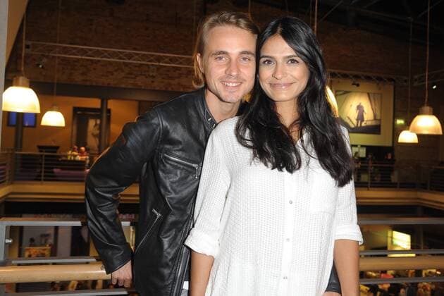 Constantin from Jascheroff Girlfriend Haleh Esbak Arrival to Premiere the create We already in Cinema the Kulturbrauerei in Berlin at 07 09 2017