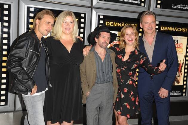 Constantin from Jascheroff Marie Schoeneburg David Bennet Johanna Griebel David C Brunner V l n r Arrival to Premiere the create We already in Cinema the Kulturbrauerei in Berlin at 07 09 2017