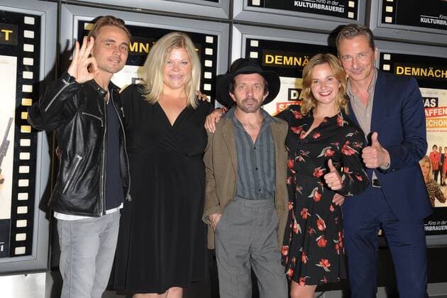 Constantin from Jascheroff Marie Schoeneburg David Bennet Johanna Griebel David C Brunner V l n r Arrival to Premiere the create We already in Cinema the Kulturbrauerei in Berlin at 07 09 2017