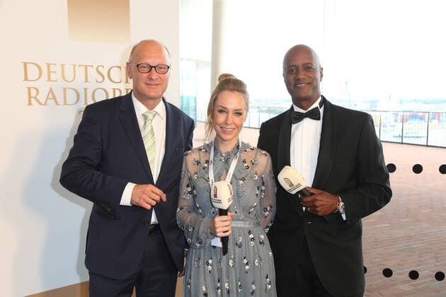 Hamburg Joachim Knuth Nina Zimmermann and Yared Dibaba award Ceremony German Radio price in the Elbphilharmonie Hamburg at 7 9 2017