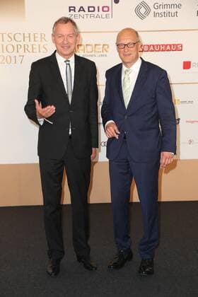 Hamburg Radio director Joachim Knuth and NDR Director Lutz Marble award Ceremony German Radio price in the Elbphilharmonie Hamburg at 7 9 2017