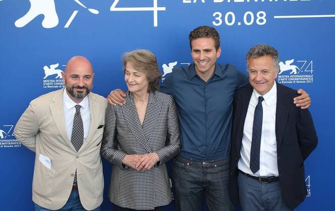 September 8, 2017 - Venice, Italy - Venice, Italy. 08 September, 2017. Andrea Stucovitz, Charlotte Rampling, Andrea Pallaoro and Paolo Del Brocco attend the photocall of the movie Hannah presented in competition at the 74th Venice Film Festival on September 8, 2017 at Venice Lido, Italy. Venice Italy  - ZUMAn230 20170908_zaa_n230_139 Copyright: xMatteoxChinellatox