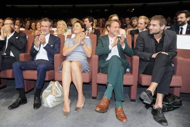 74 Film Festival in Venice Italy Rick Ostermann Ulrich Matthes Barbara Auer and Felix from Bredow in Cinema after the Red Carpet to German Film War from Zhivago Film Berlin 74th Film Festival Venice Mostra Del Cinema Biennial Venezia Italy