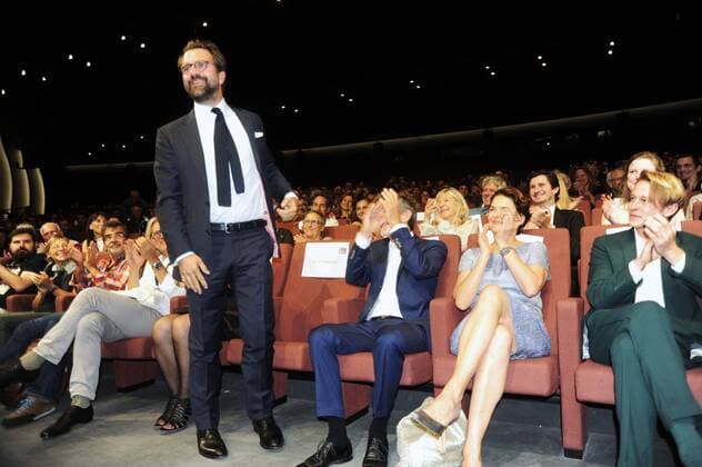 74 Film Festival in Venice Italy Rick Ostermann Ulrich Matthes Barbara Auer and Felix from Bredow in Cinema after the Red Carpet to German Film War from Zhivago Film Berlin 74th Film Festival Venice Mostra Del Cinema Biennial Venezia Italy
