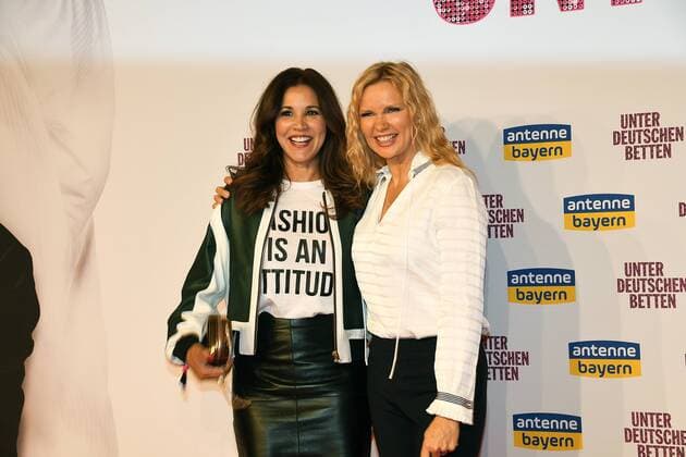 Karen Webb and Veronica Ferres under German Beds Mathäser Filmpalast Cinema Film Television 12 September 2017