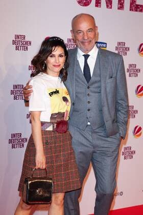 Heiner Lauterbach with Wife Viktoria Film premiere from under German Beds in Mathaeser Filmpalast in Munich at 12 09 2017