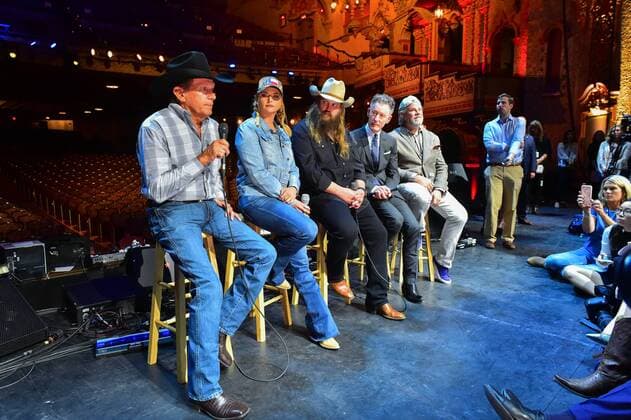 September 12, 2017 - Performers GEORGE STRAIT, MIRANDA LAMBERT, CHRIS STAPLETON, LYLE LOVETT, and ROBERT EARL KEEN during a press conference at the Majestic Theater in San Antonio talking about STRAIT s Hand In Hand Hurricane Harvey Benefit concert. - ZUMAj53_ 20170912_zaf_j53_002 Copyright: xRobinxJerstadx