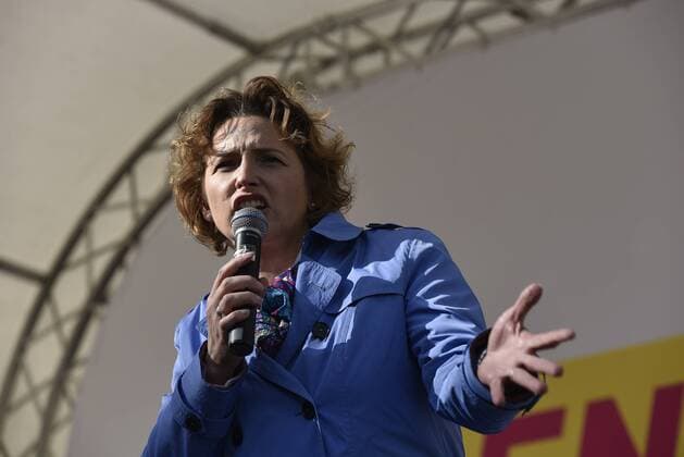 Deutsche Parteien: FDP. Wiedereinzug in den Bundestag 2017 12.09.2017 xkhx Kassel, Wahlkampf vor der Bundestagswahl 2017 Wahlkampf Nicola Beer FDP Nicola Beer Generalsekretärin der FDP *** 12 09 2017 xkhx Kassel Election campaign before the Federal election 2017 Election campaign Nicola Beer FDP Nicola Beer General secretary the FDP