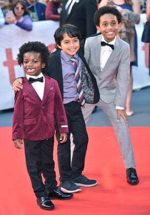 (L-R) Aiden Akpan, Callan Faris and Reece Cody attend the world premiere of Kings at Roy Thomson Hall during the Toronto International Film Festival in Toronto, Canada on September 13, 2017.  TOR2017091318 CHRISTINExCHEW