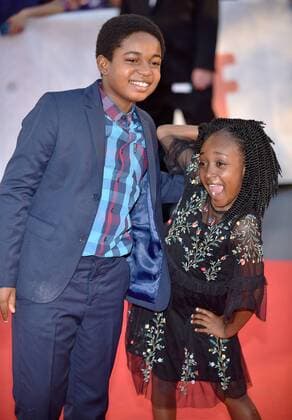 Serenity Brown (R) and Isaac Brown attend the world premiere of Kings at Roy Thomson Hall during the Toronto International Film Festival in Toronto, Canada on September 13, 2017.  TOR2017091314 CHRISTINExCHEW