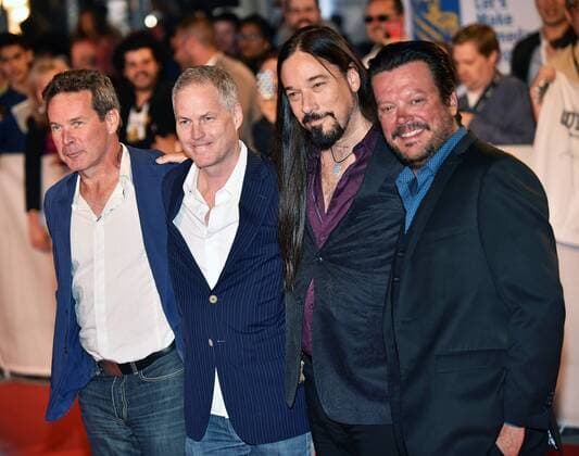 (L-R) The Tragically Hip s Gord Sinclair, Johnny Fay, Rob Baker and Paul Langlois attend the world premiere of Long Time Running at Roy Thomson Hall during the Toronto International Film Festival in Toronto, Canada on September 13, 2017. The documentary chronicles the lead-up and final concert for the Canadian band after frontman Gord Downie was diagnosed with terminal brain cancer.  TOR2017091324 CHRISTINExCHEW