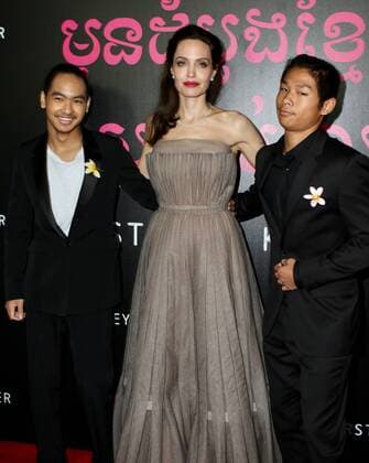 Director Angelina Jolie arriving at a screening of First They Killed My Father at the DGA theatre on September 14, 2017 in New York City. Angelina Jolie;Maddox Jolie-Pitt;Pax Jolie-Pitt New York United States  547255