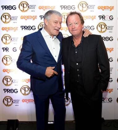 Carl Palmer and Mark King attend the Progressive Music Awards at the The Underglobe in London. SEPTEMBER 14th 2017  DFLx172091
