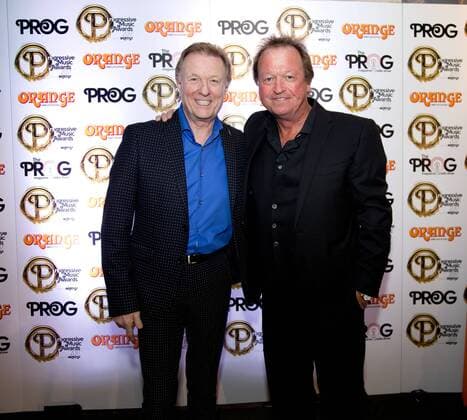 John Miles and Mark King attend the Progressive Music Awards at the The Underglobe in London. SEPTEMBER 14th 2017  DFLx172091