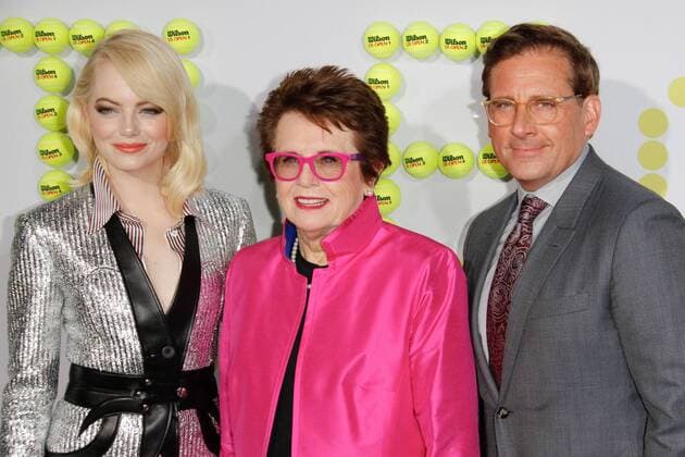 Emma Stone, Billie Jean King, Steve Carell at the Premiere of Fox Searchlight Pictures Battle of the Sexes held at the Regency Village Theater in Westwood, CA, September 16, 2017.  Copyright: xJosephxMartinezx 33428_111JM