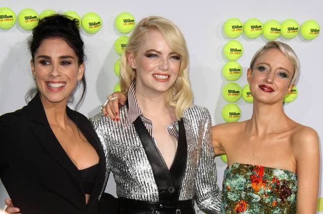 Premiere du film Battle of sexes . 16 September 2017 - Beverly Hills, California - Sarah Silverman, Emma Stone and Andrea Riseborough. Battle Of The Sexes Los Angeles Premiere held at the Regency Village Theatre in Los Angeles. Photo Credit: AdMedia 220708 AdMedia Starface 2017-09-16 CA Los Angeles Etats-Unis  Copyright: xAdMediax STAR_220708_041
