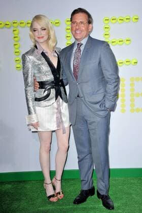 Emma Stone and Steve Carell the both Actor at the Battle of The sexes Film Premiere at 16 09 2017 in Los Angeles Battle of The sexes Film Premiere in Los Angeles 2017