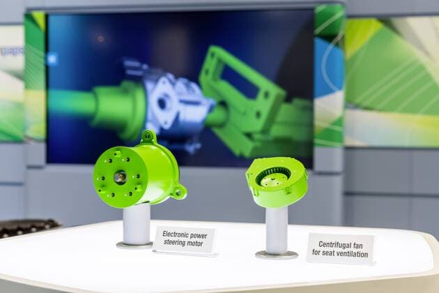 Deutschland, Frankfurt am Main, 12.09.2017: IAA 2017, Frankfurt. Messestand des Zulieferers ebm papst. Â *** Germany Frankfurt at Main 12 09 2017 IAA 2017 Frankfurt Stand the Subcontractor EBM Pope â
