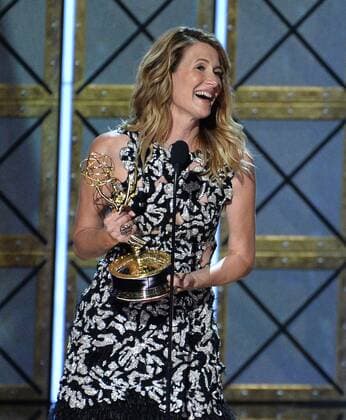 Actor Laura Dern accepts the award for Outstanding Supporting Actress in a Limited Series or Movie for Big Little Lies onstage during the 69th annual Primetime Emmy Awards at Microsoft Theater in Los Angeles on September 17, 2017.  LAP201709170138 JIMxRUYMEN