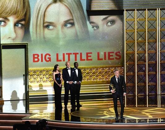 Director Jean-Marc Vallée accepts the award for Outstanding Directing for a Limited Series, Movie, or Dramatic Special for Big Little Lies onstage during the 69th annual Primetime Emmy Awards at Microsoft Theater in Los Angeles on September 17, 2017.  LAP201709170165 JIMxRUYMEN